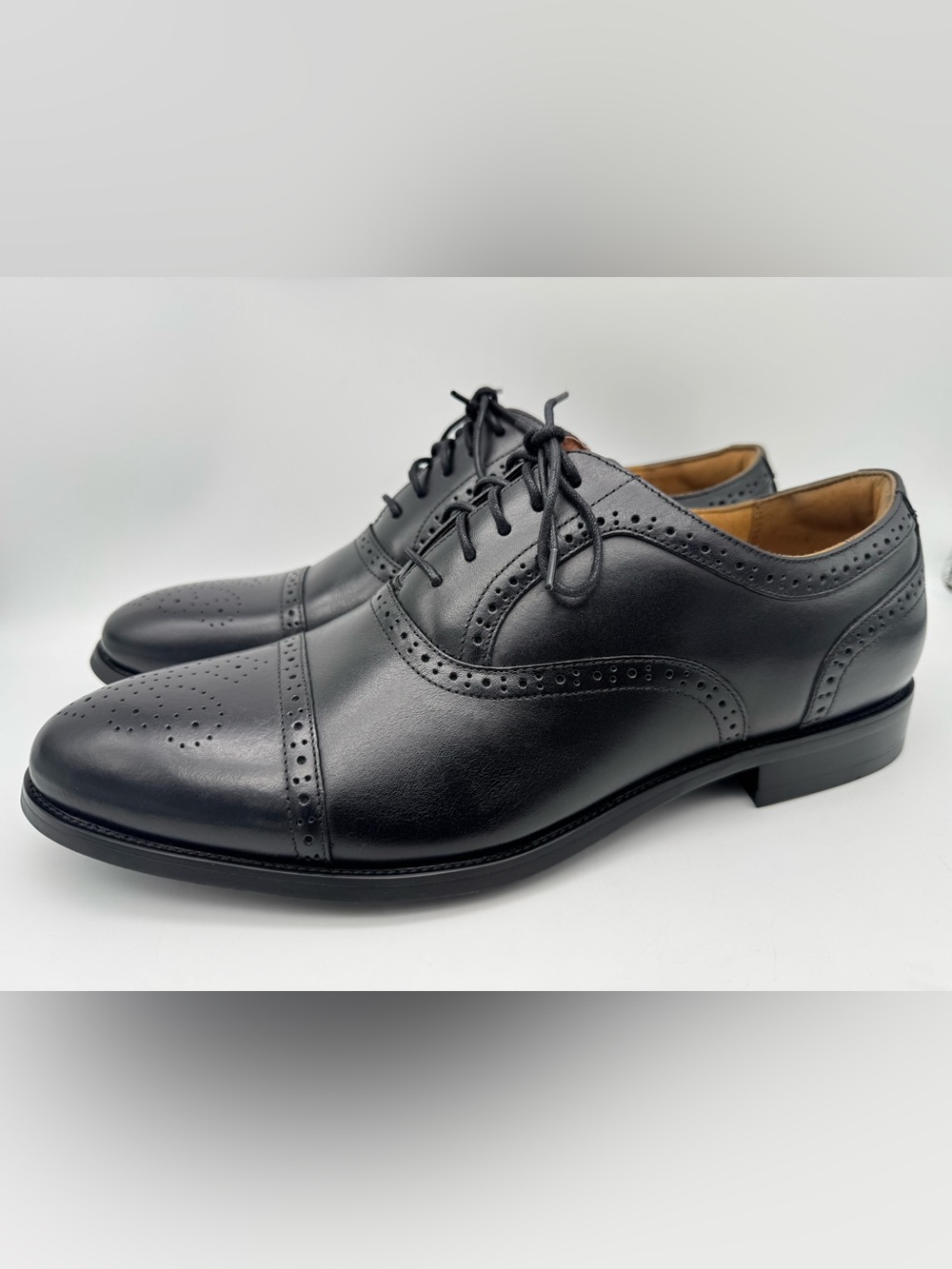 Florsheim Rucci Cap Toe Balmoral Oxford Black Dress Shoes Men's Size 13 W
